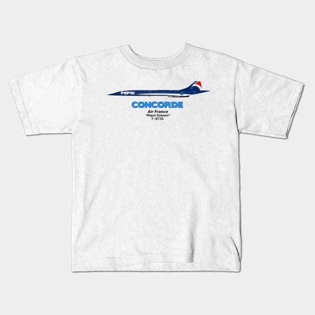 Concorde - Air France "Pepsi Colours" Kids T-Shirt by TheArtofFlying